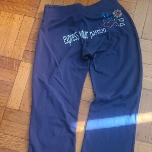 Blue shades of love yoga pants express your passion flared small